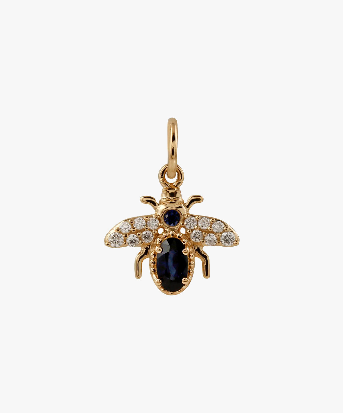 Gold Bee Charm With Sapphires & Diamonds