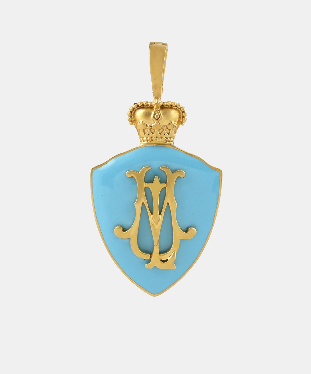 Gold Crown Monogram Charm With Enamel