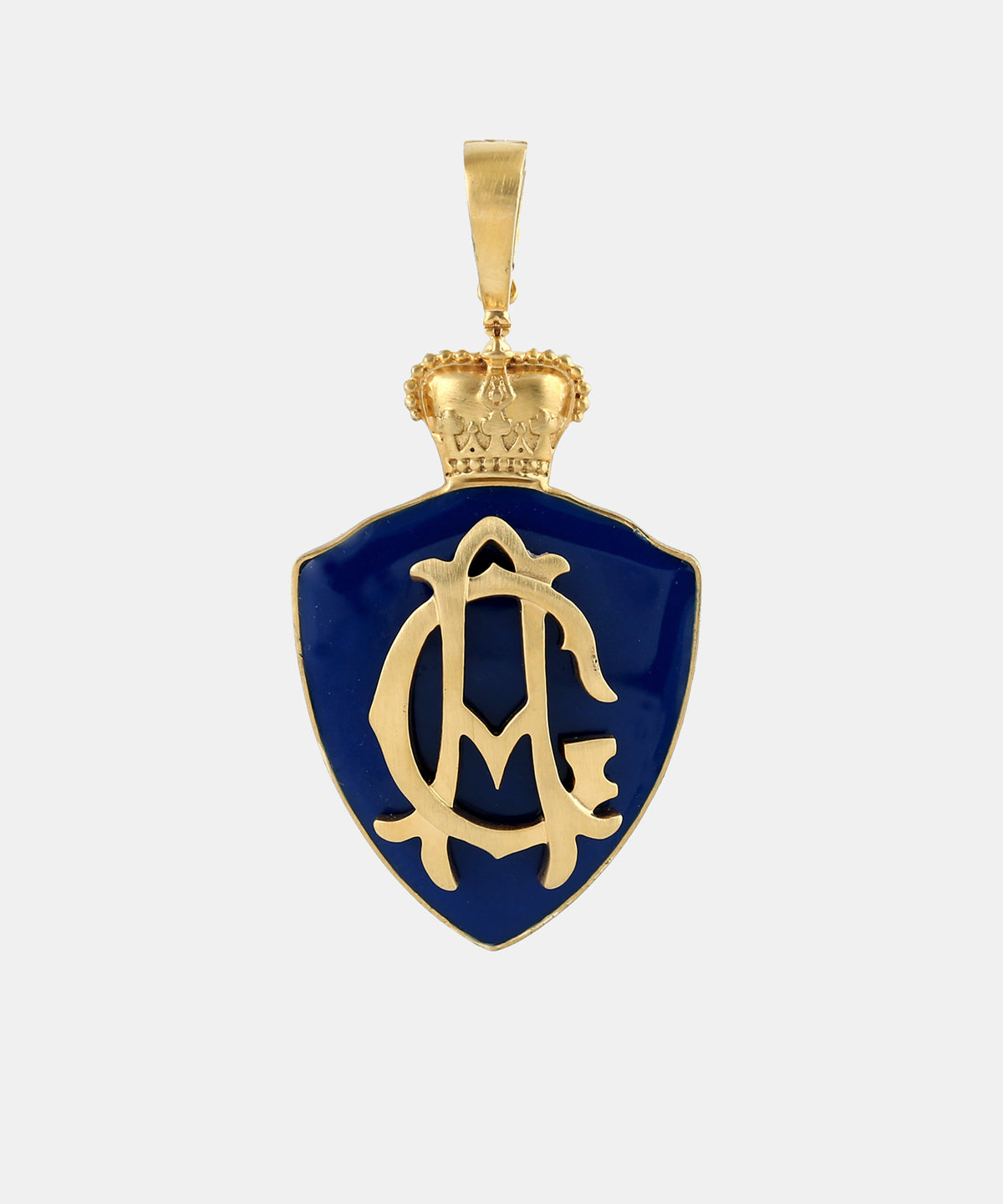 Gold Crown Monogram Charm With Enamel