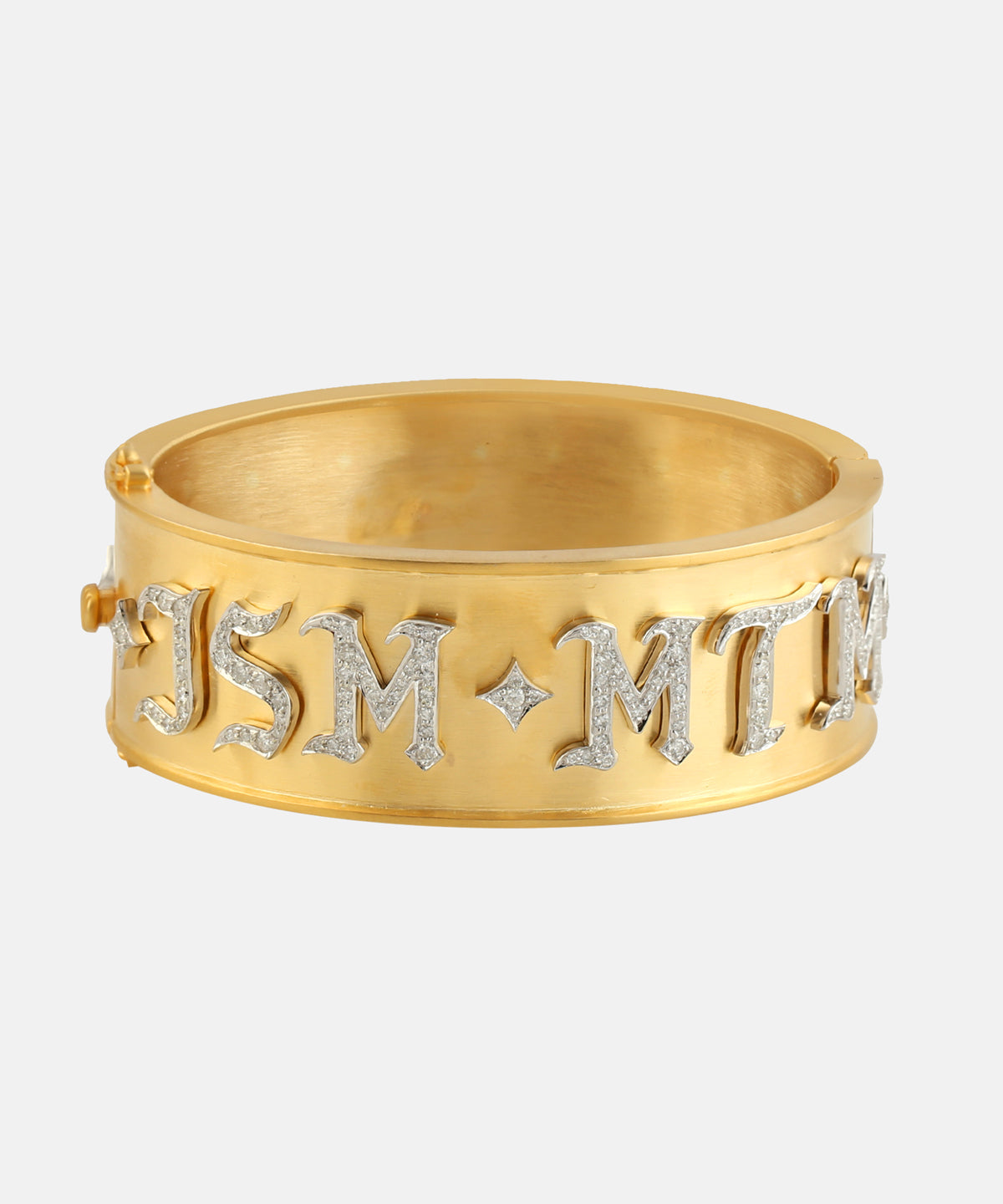 Gold Date Bangle With Diamonds
