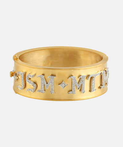 Gold Date Bangle With Diamonds