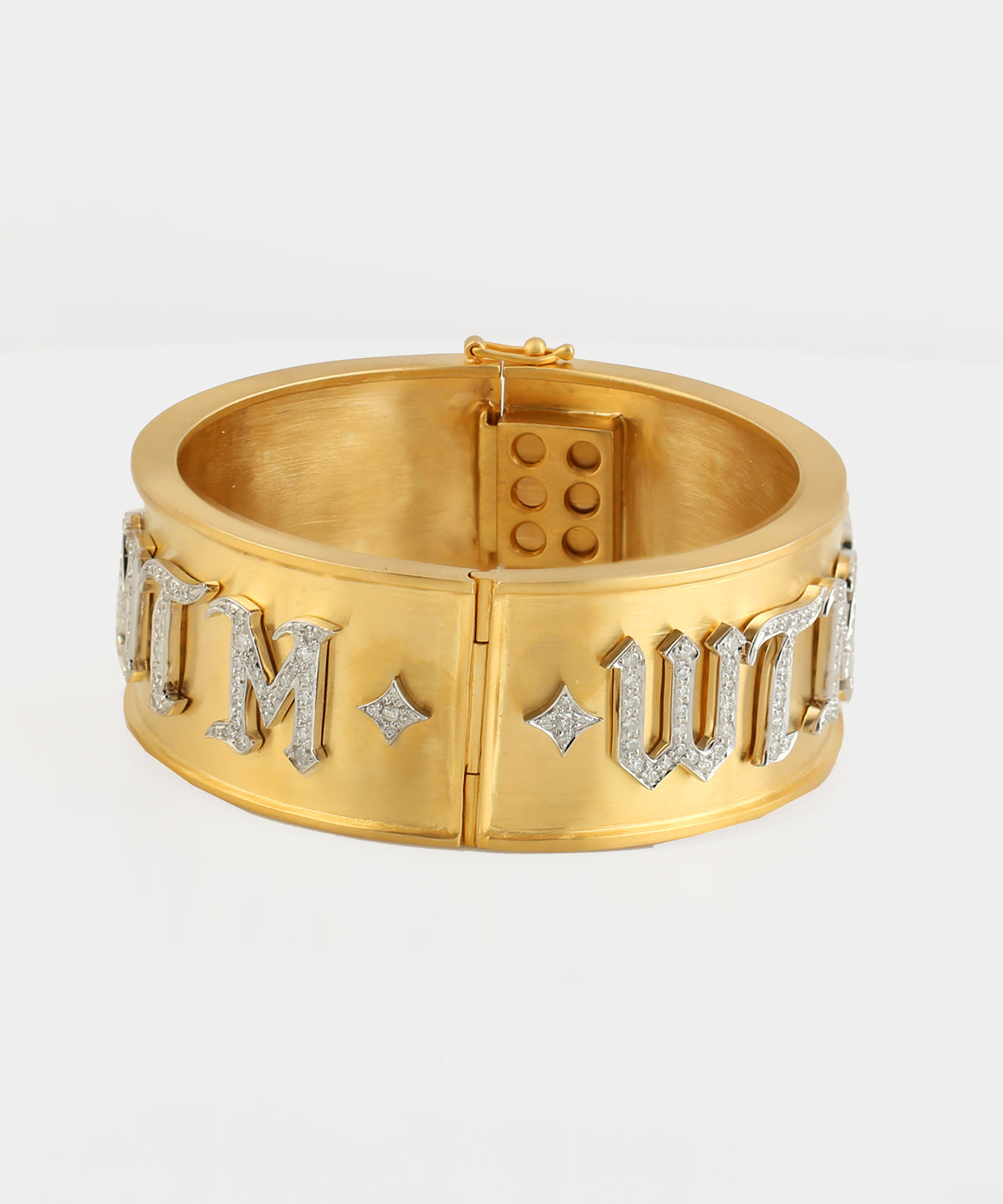 Gold Date Bangle With Diamonds
