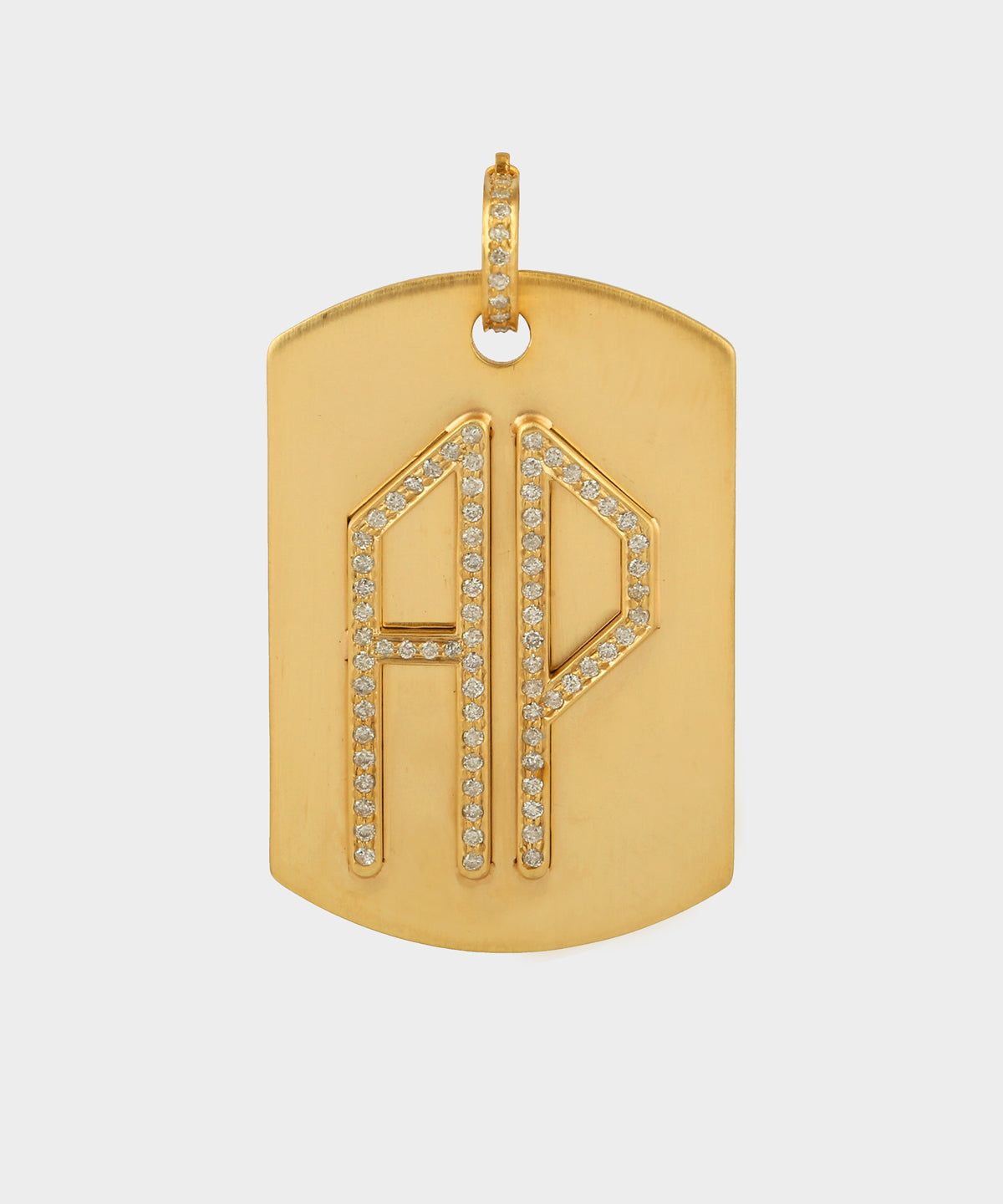 Gold Dog Tag With Diamonds