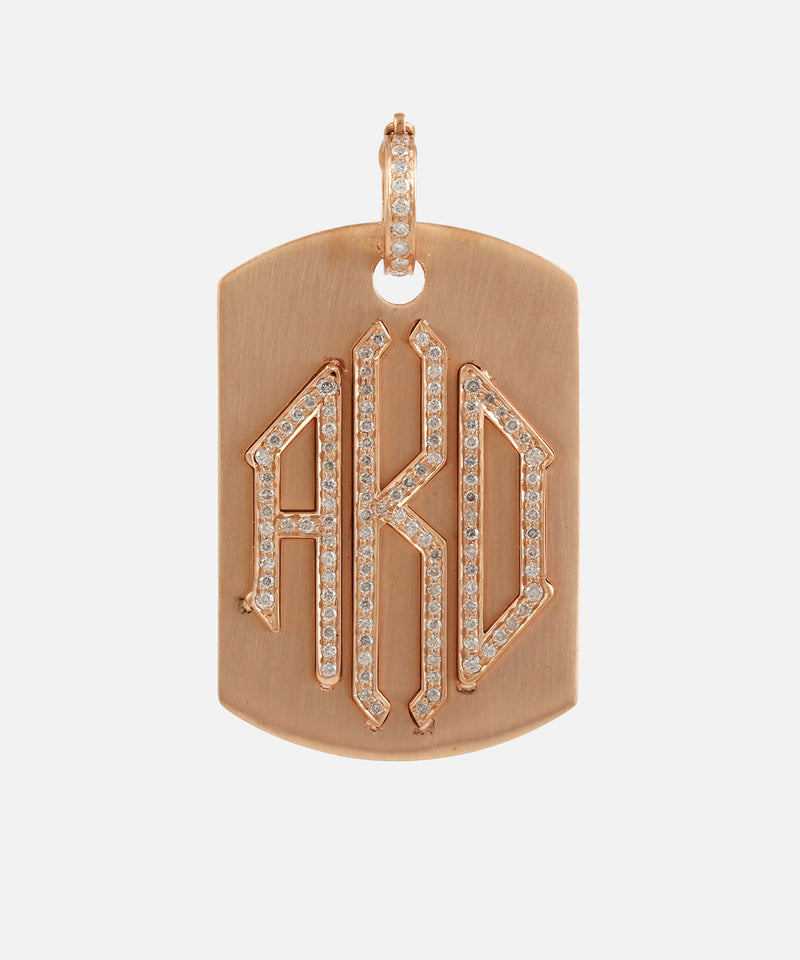 Gold Dog Tag With Diamonds