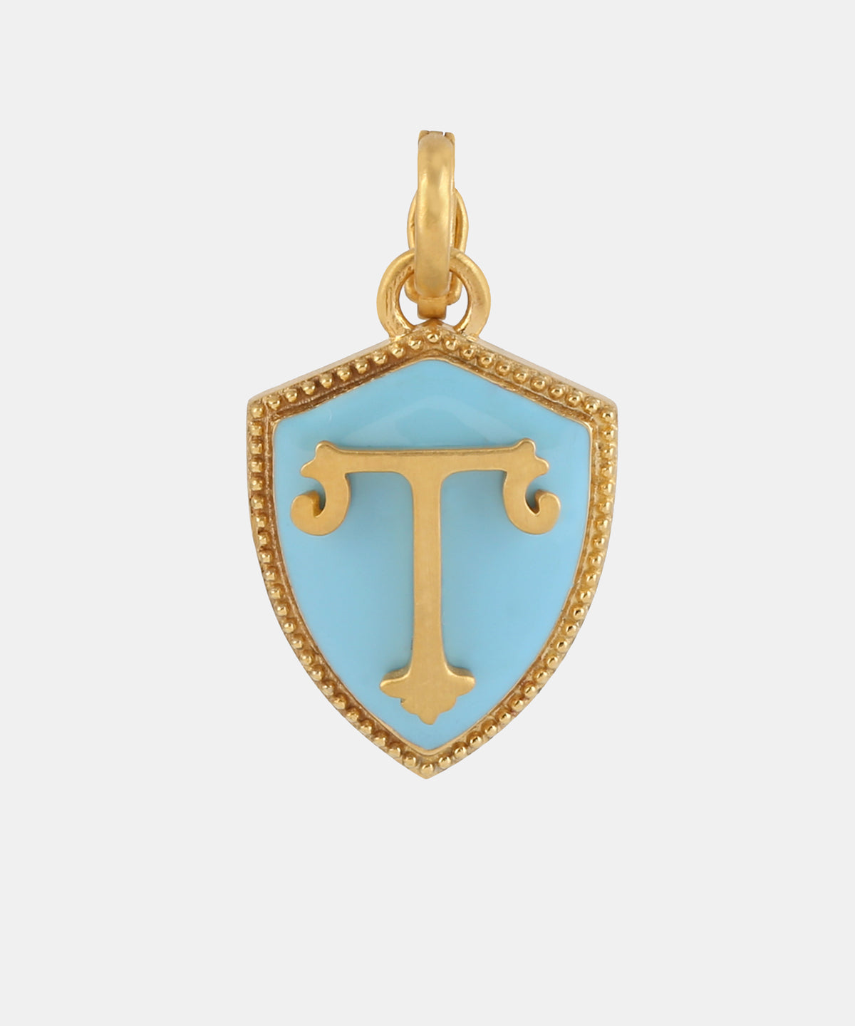 Gold Norman Monogram Charm With Enamel