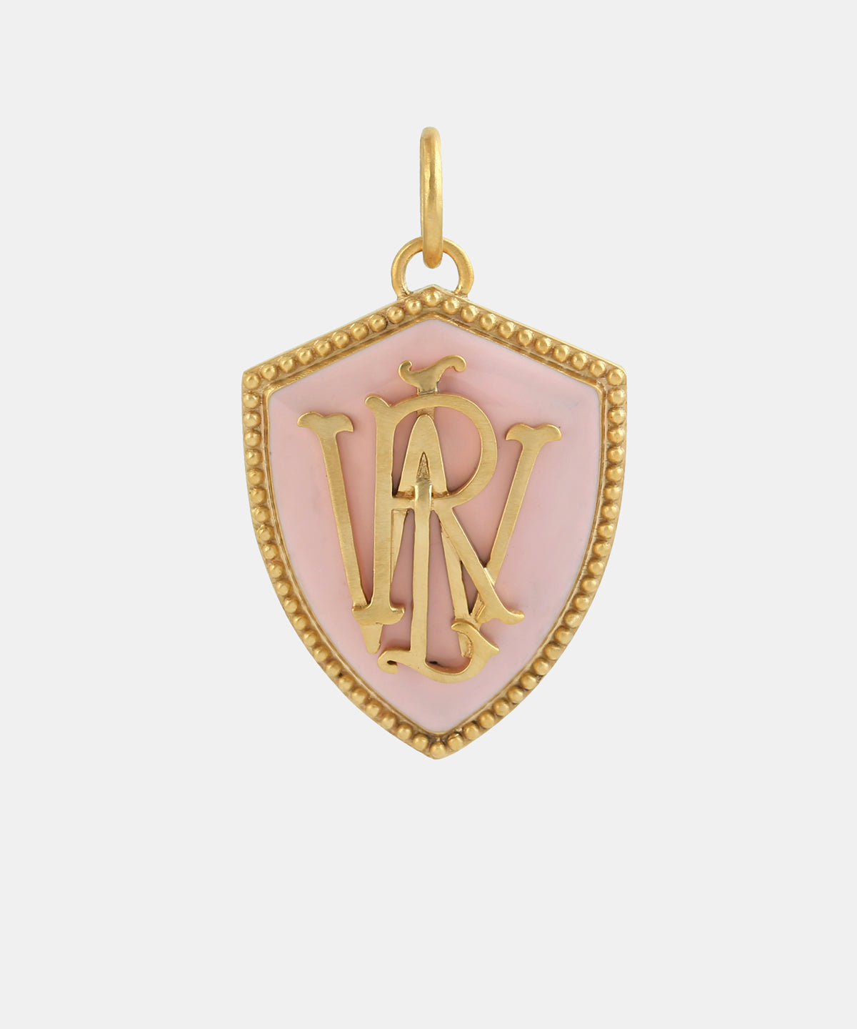 Gold Norman Monogram Charm With Enamel