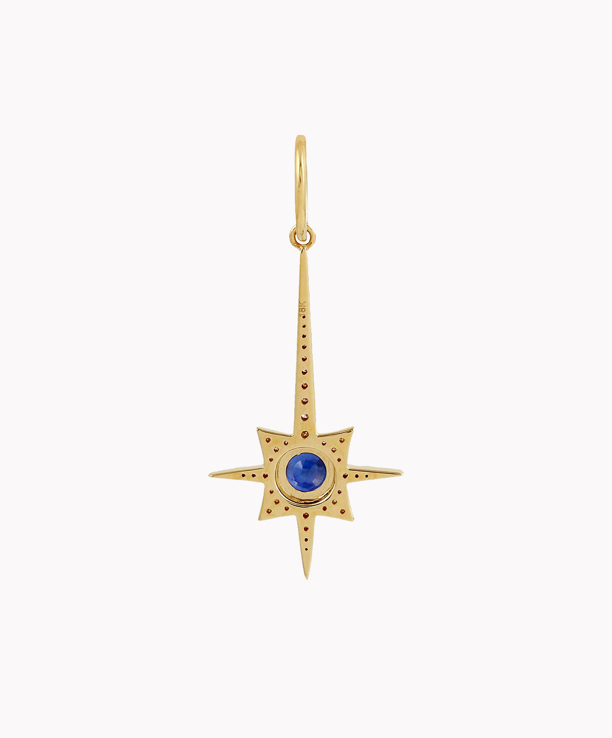 Gold Shooting Star Charm With Sapphire & Diamonds