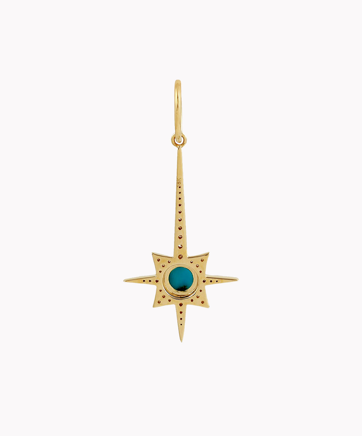 Gold Shooting Star Charm With Turquoise & Diamonds