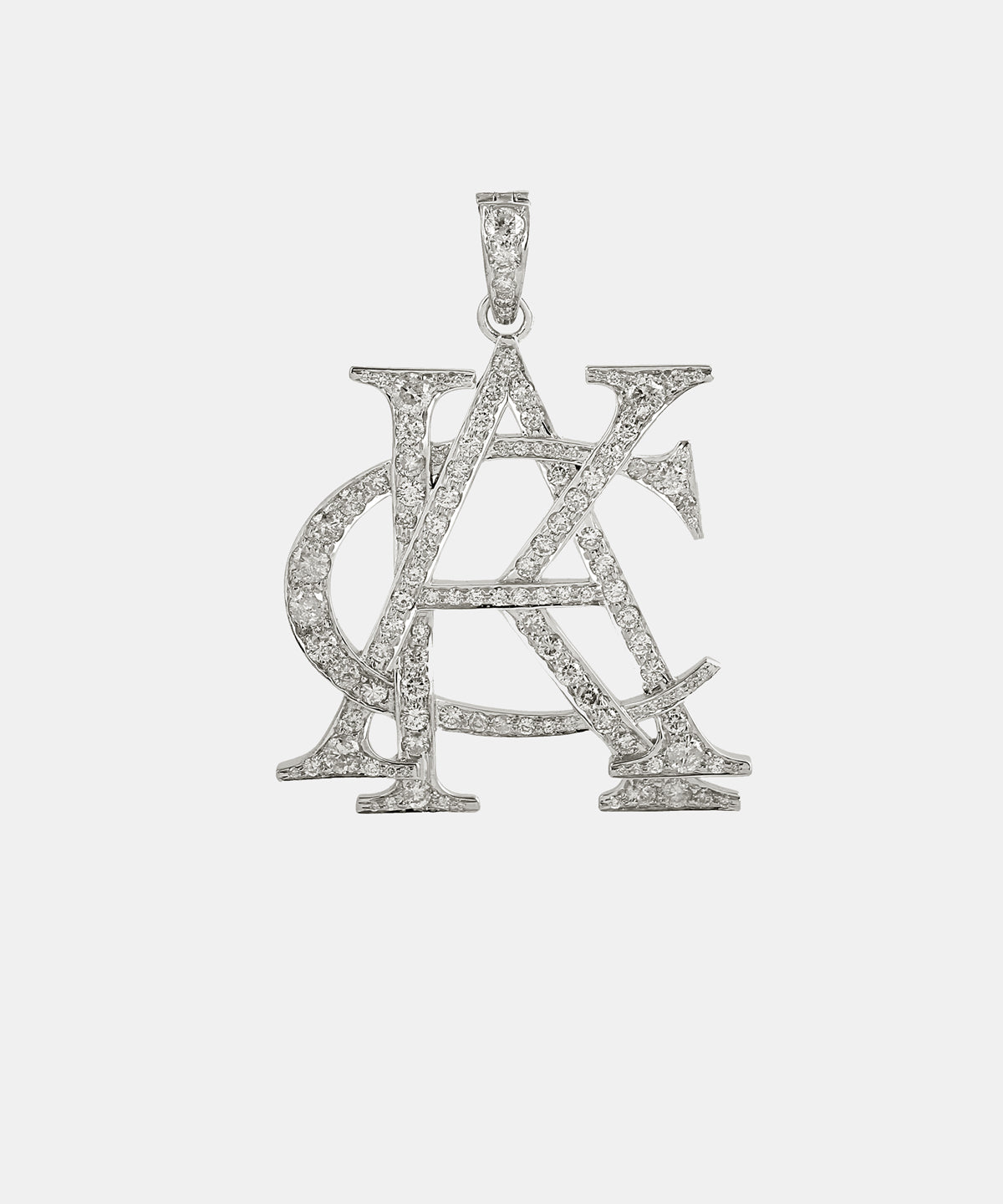 Gold Large Three Letter Diamond Floating Pendant