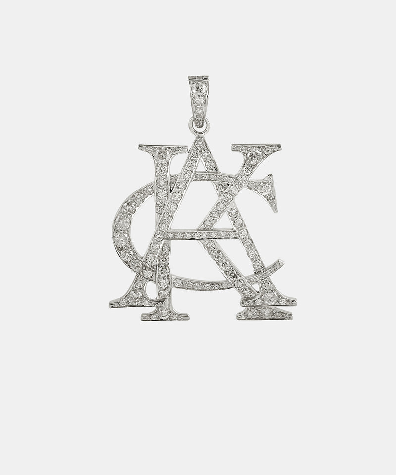 Gold Large Three Letter Diamond Floating Pendant