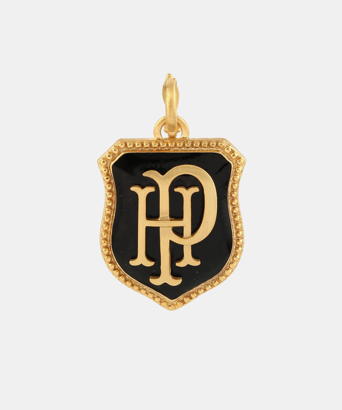 Gold Victorian Monogram Charm With Enamel