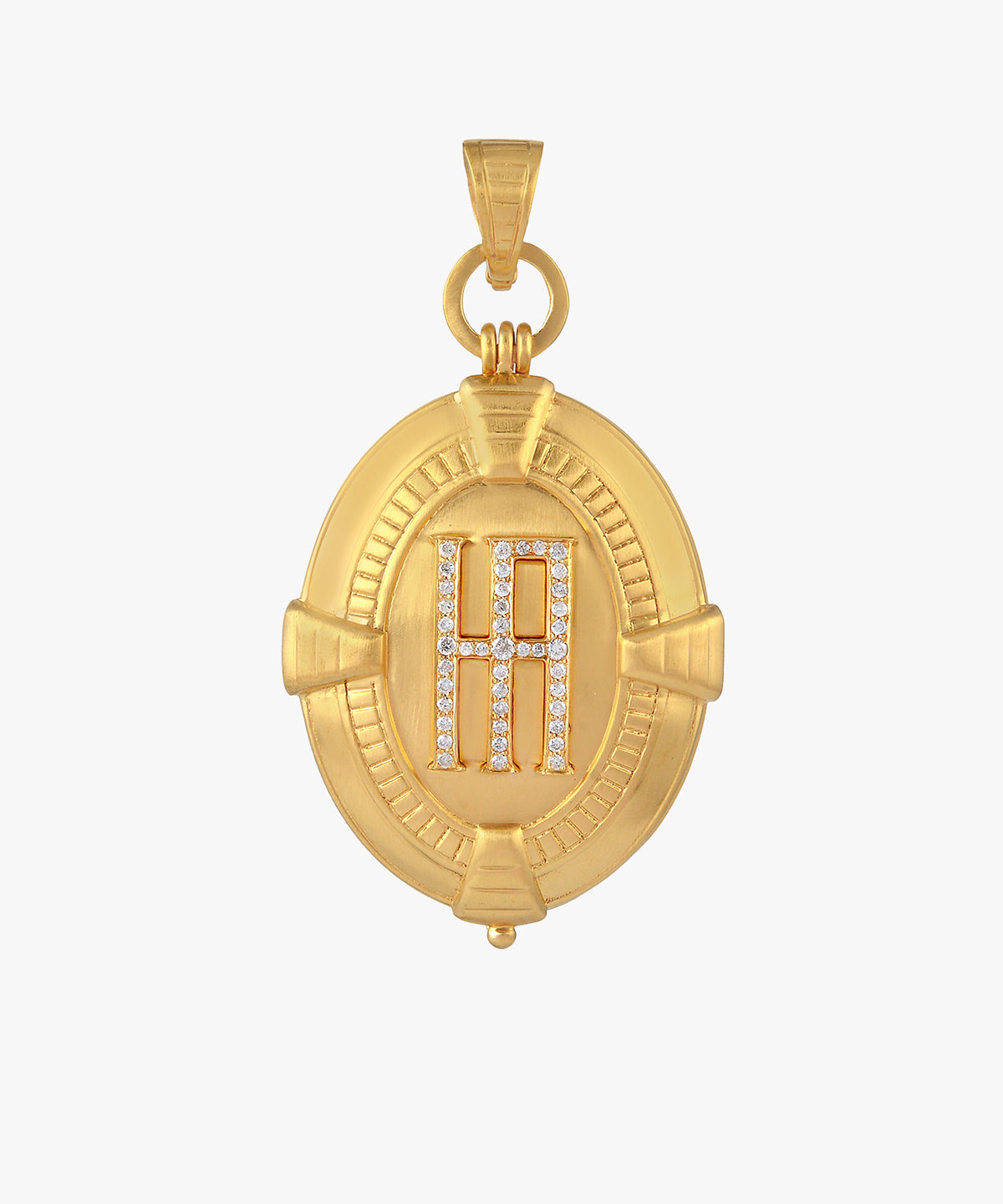 Gold Window Monogram Locket With Diamonds