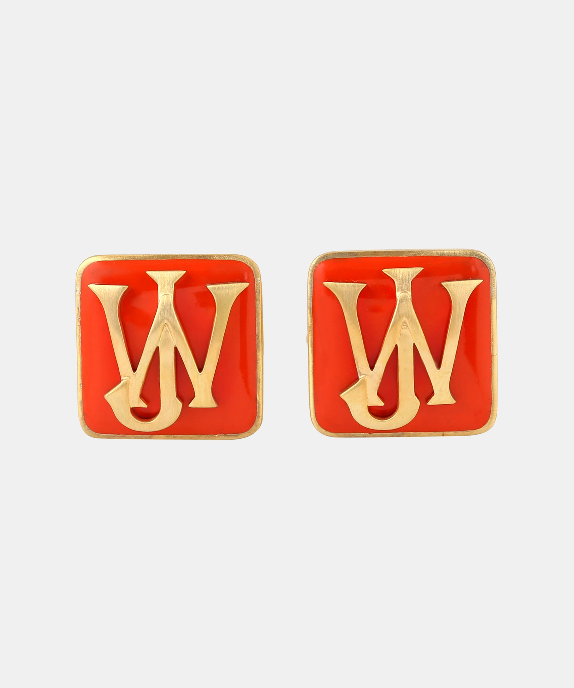 Gold Monogram Cufflinks With Enamel