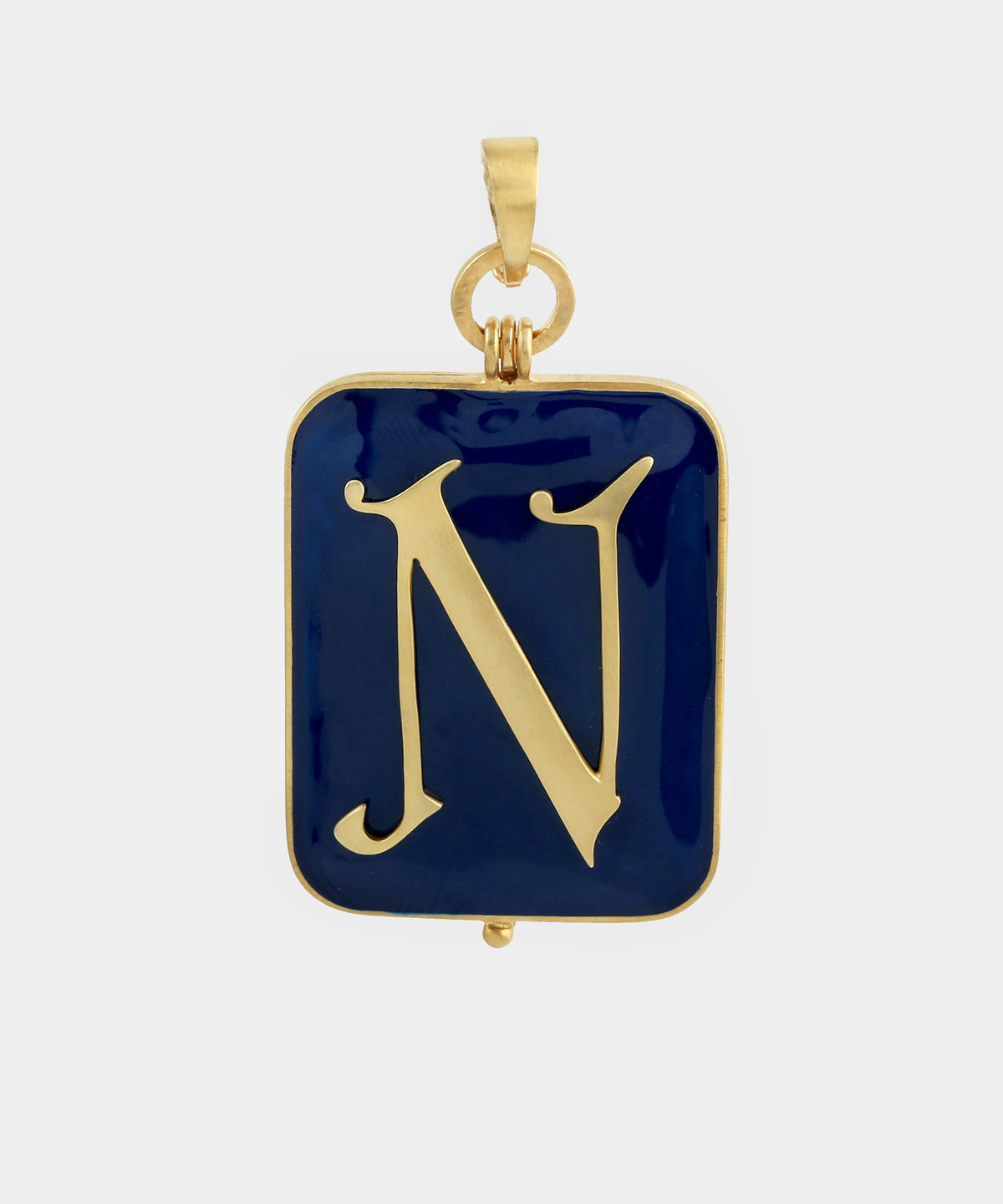 Gold Classic Large Monogram Locket With Enamel