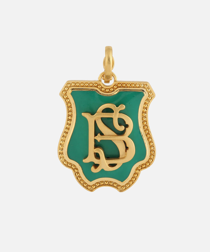 Gold Elizabethan Monogram Charm With Enamel