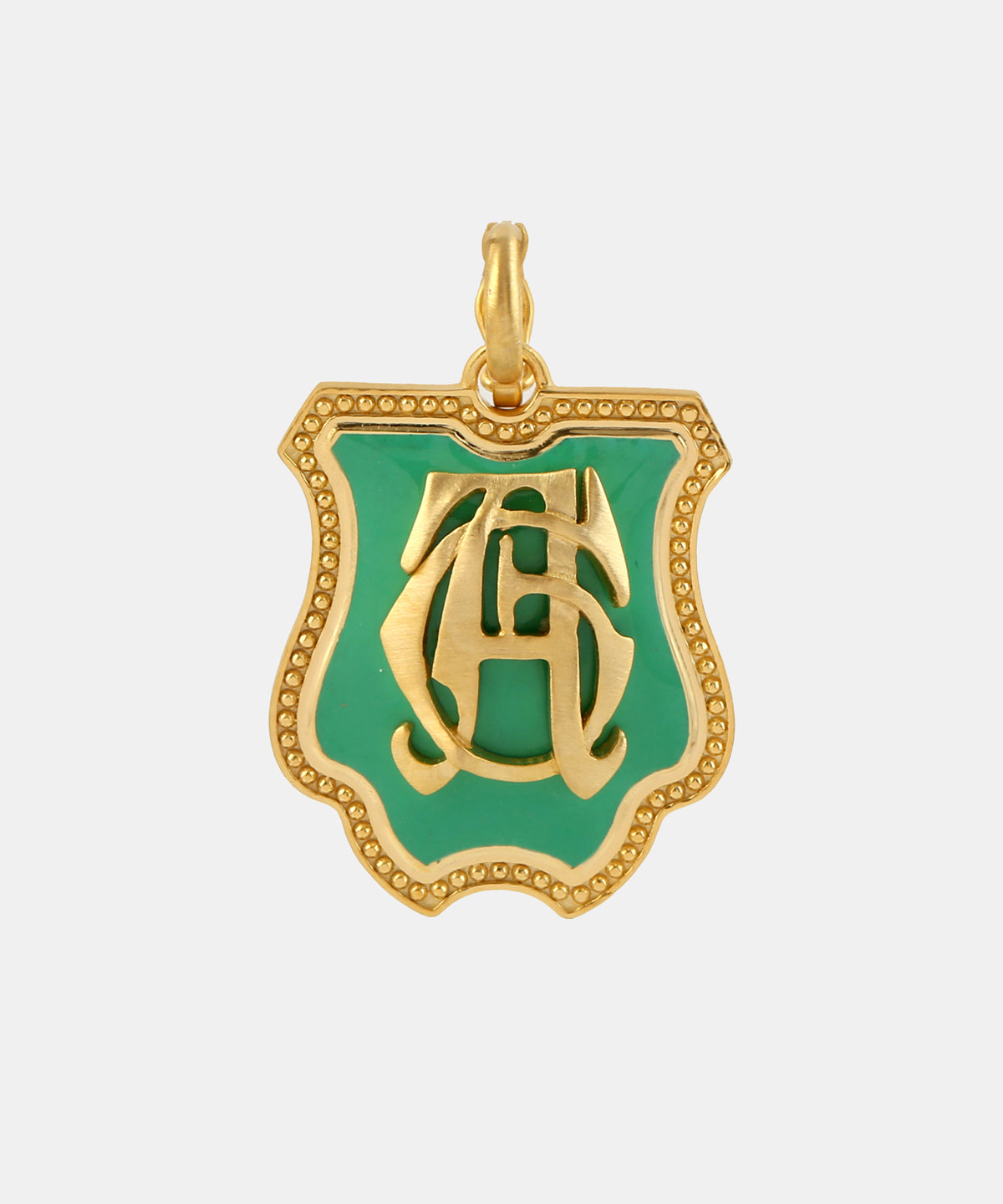 Gold Elizabethan Monogram Charm With Enamel