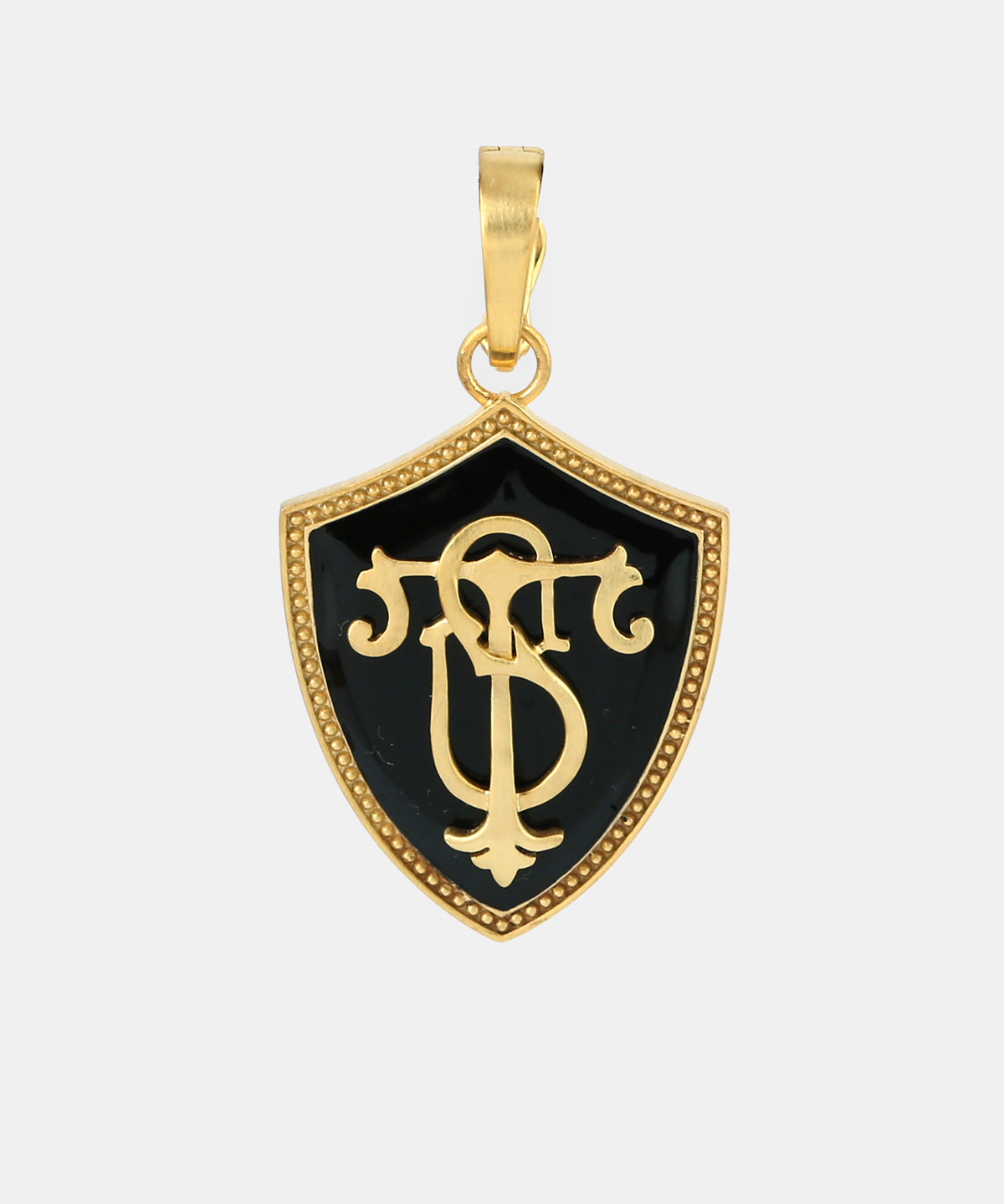 Gold Norman Monogram Charm With Enamel