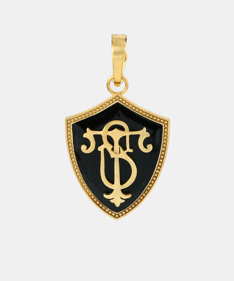 Gold Norman Monogram Charm With Enamel