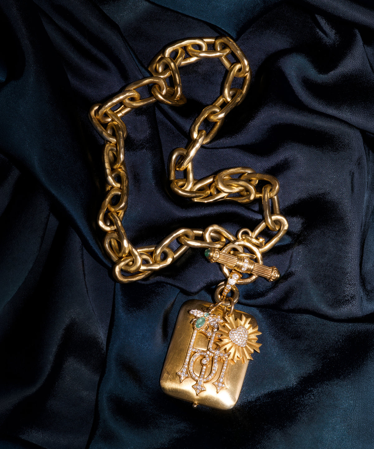 Gold Hand-Hammered 18" Chunky Chain