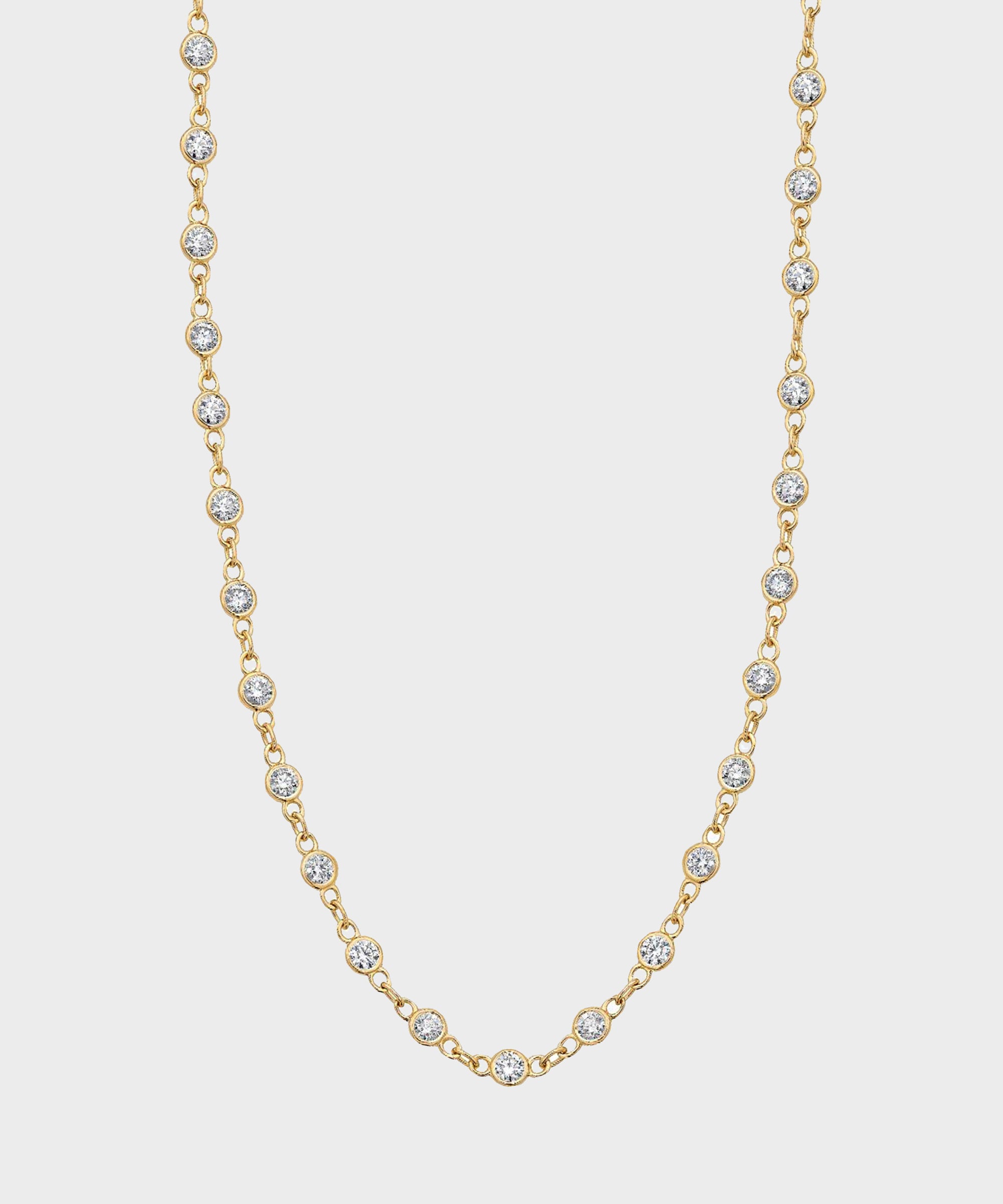 Gold 18" Diamonds By The Yard Chain