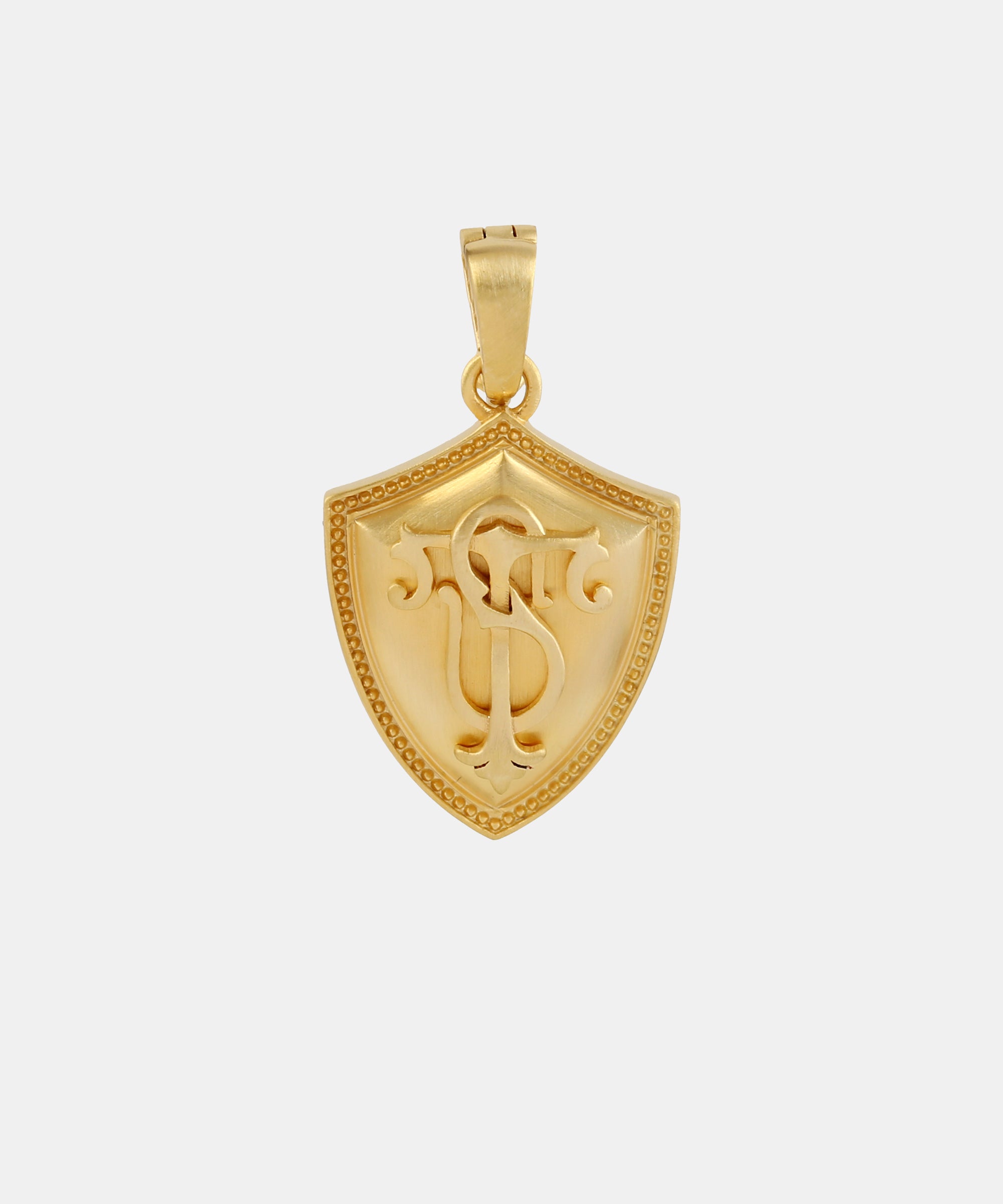 Gold Baby Shield Monogram Charm