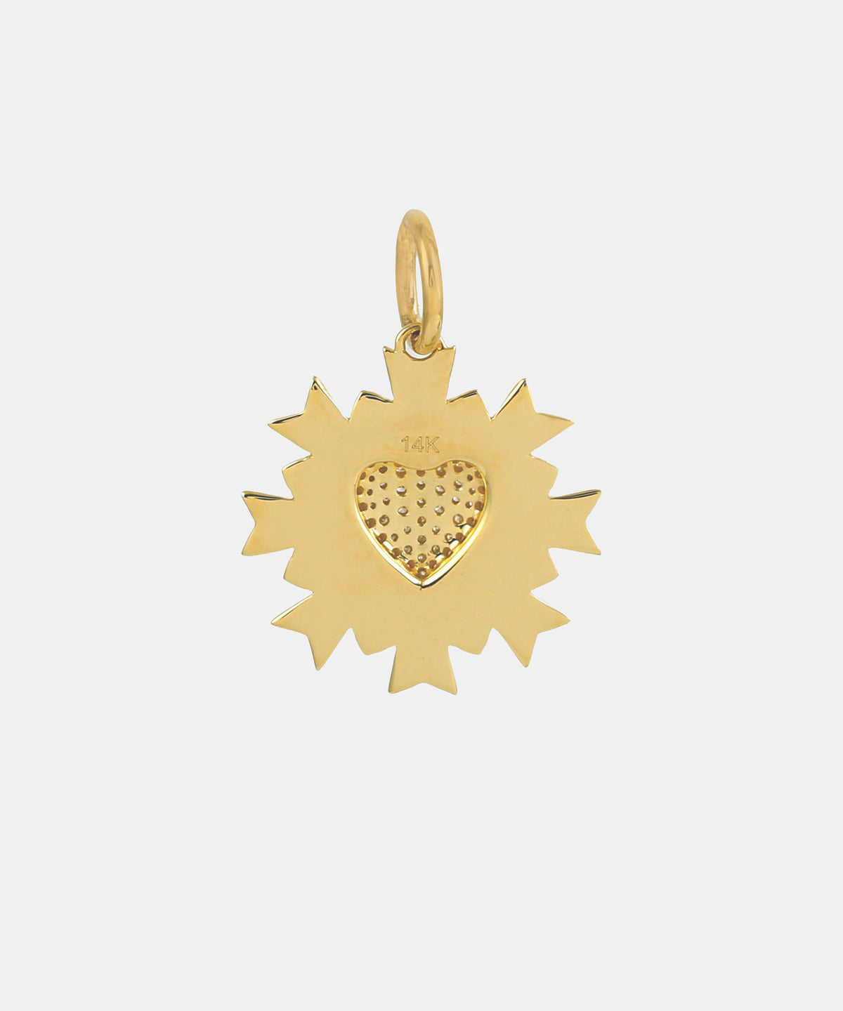 Gold Celestial Heart Charm With Diamonds