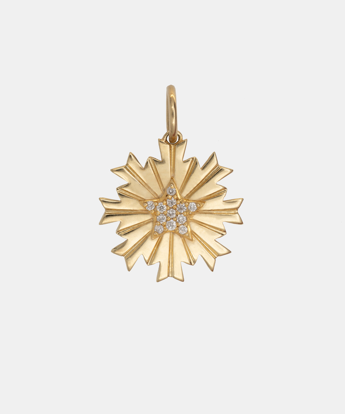 Gold Celestial Star Charm With Diamonds