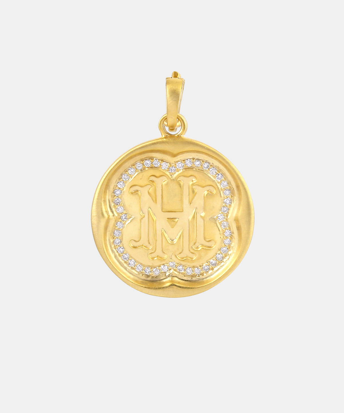Gold Clover Monogram Charm With Diamonds