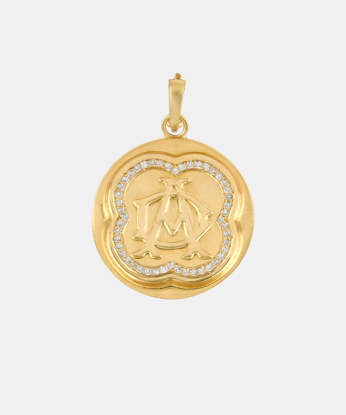 Gold Clover Monogram Charm With Diamonds