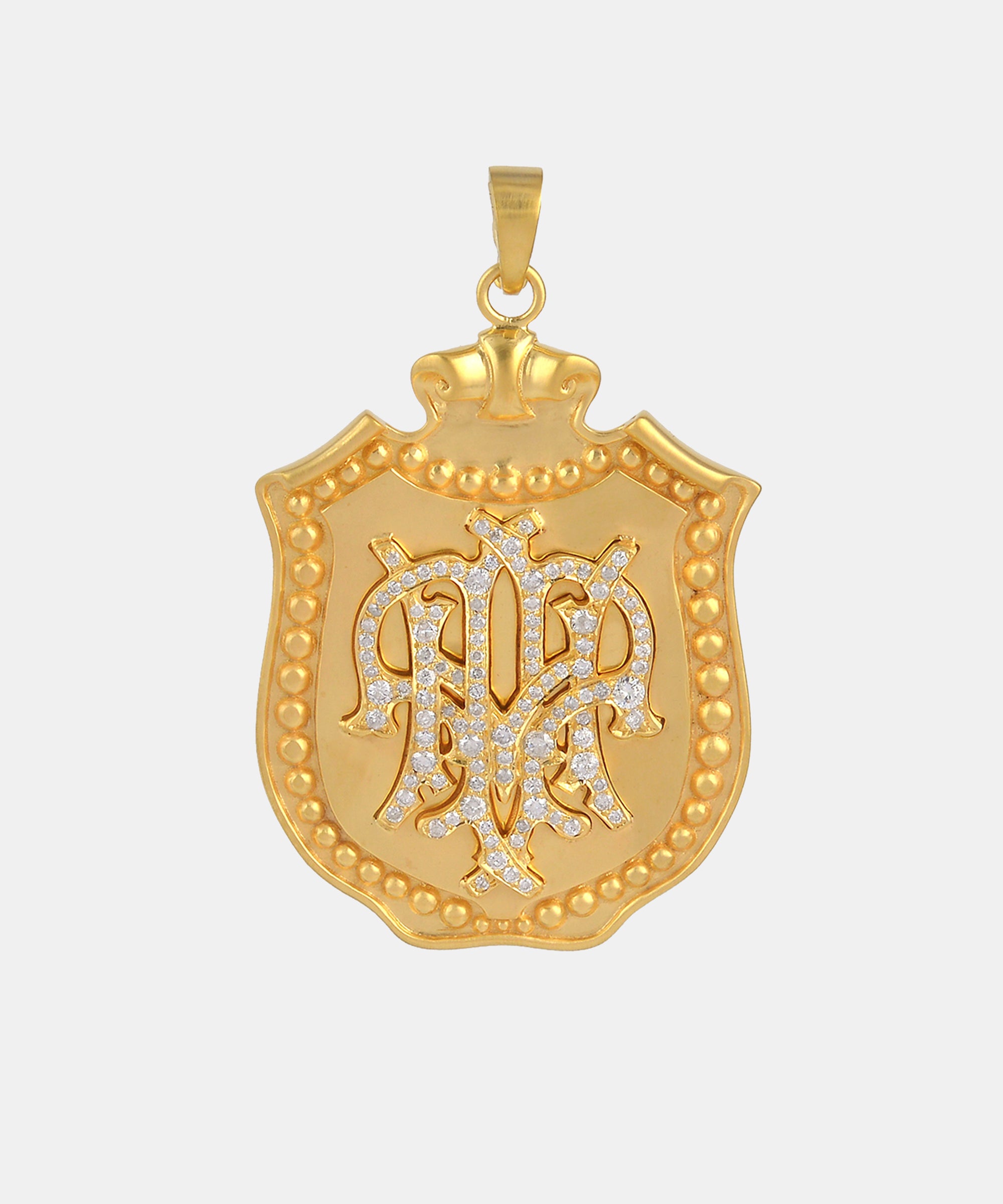 Gold Horseshoe Monogram Charm With Diamonds
