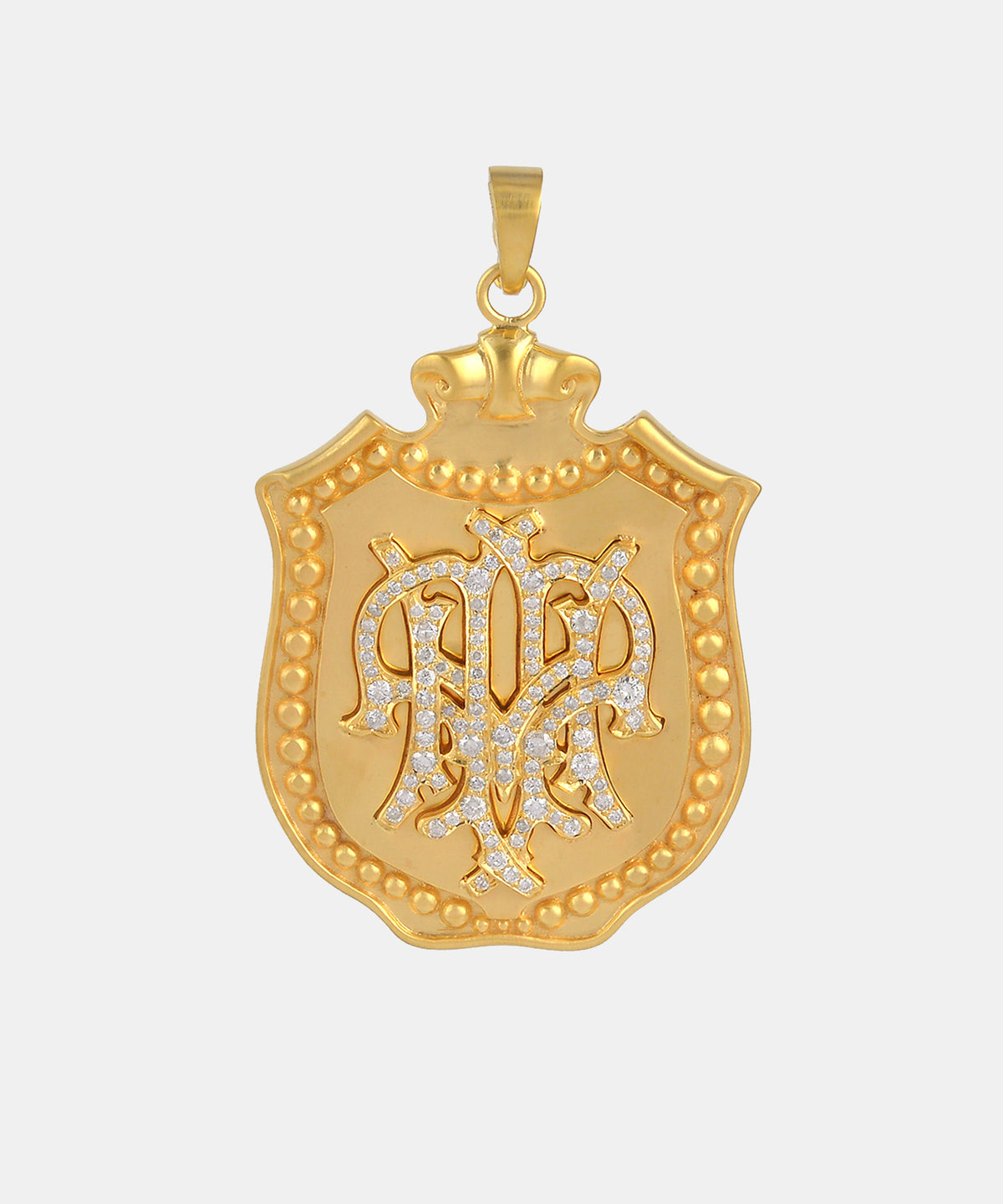 Gold Horseshoe Monogram Charm With Diamonds