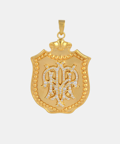 Gold Horseshoe Monogram Charm With Diamonds