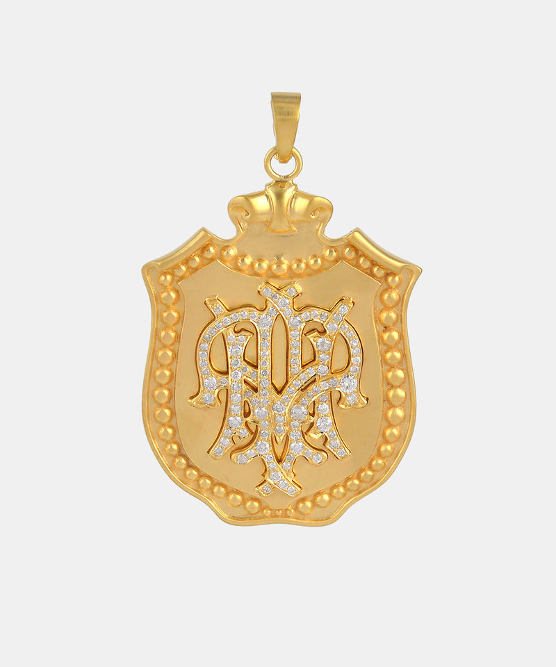 Gold Horseshoe Monogram Charm With Diamonds