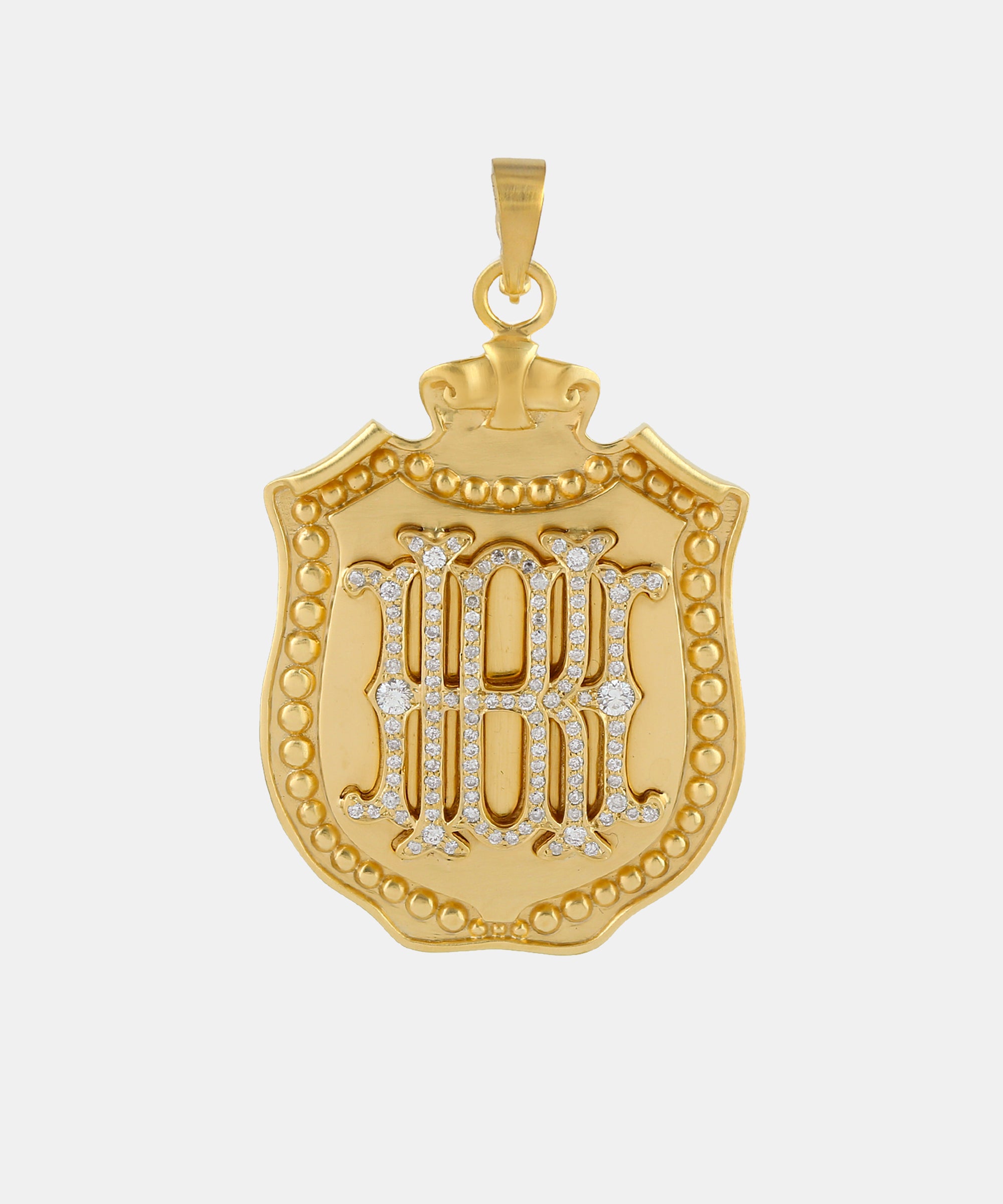 Gold Horseshoe Monogram Charm With Diamonds