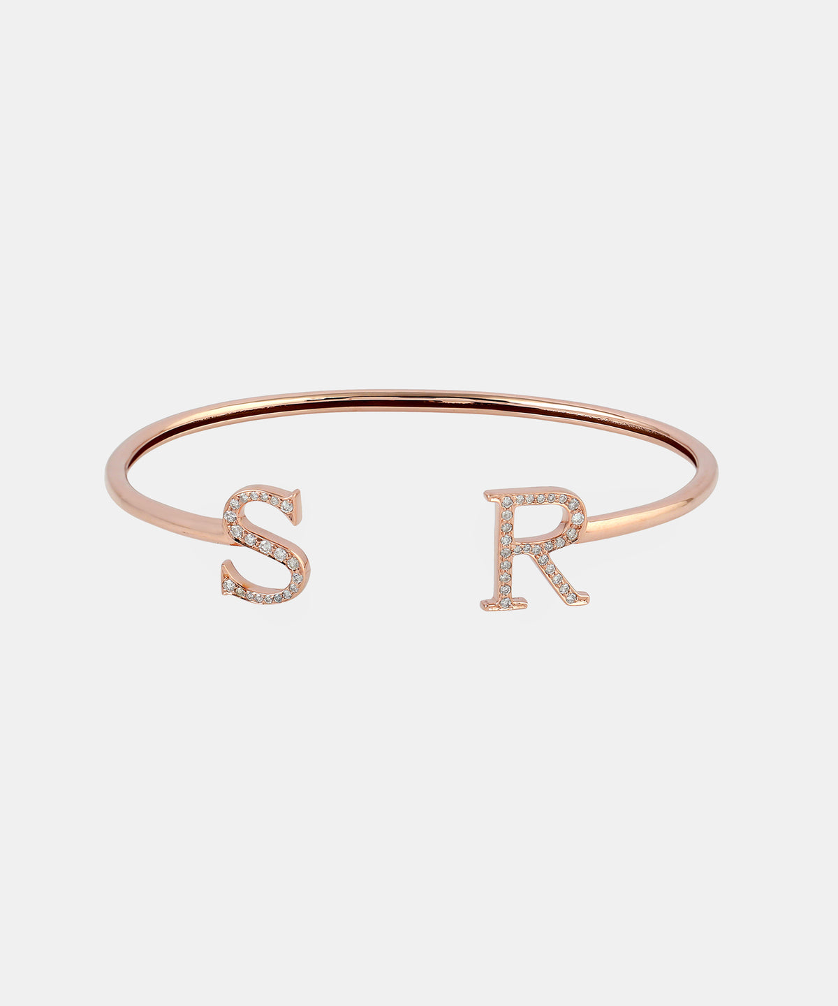 Gold Initials Bracelet With Diamonds
