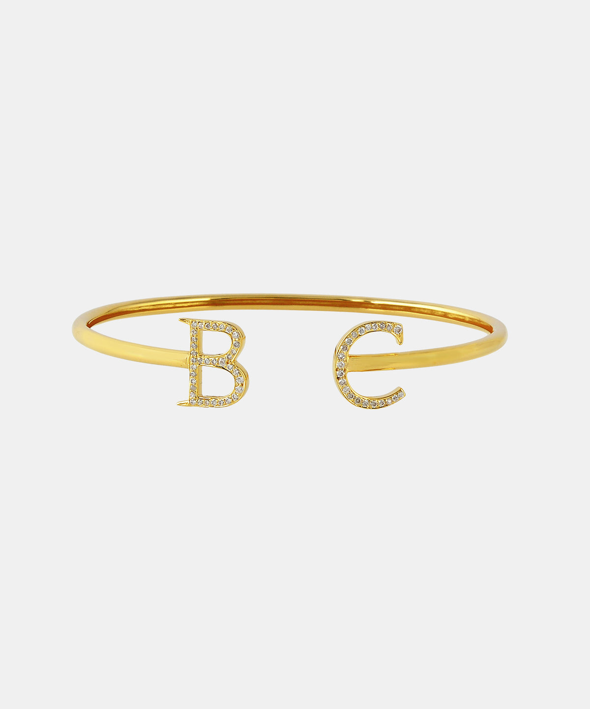 Gold Initials Bracelet With Diamonds