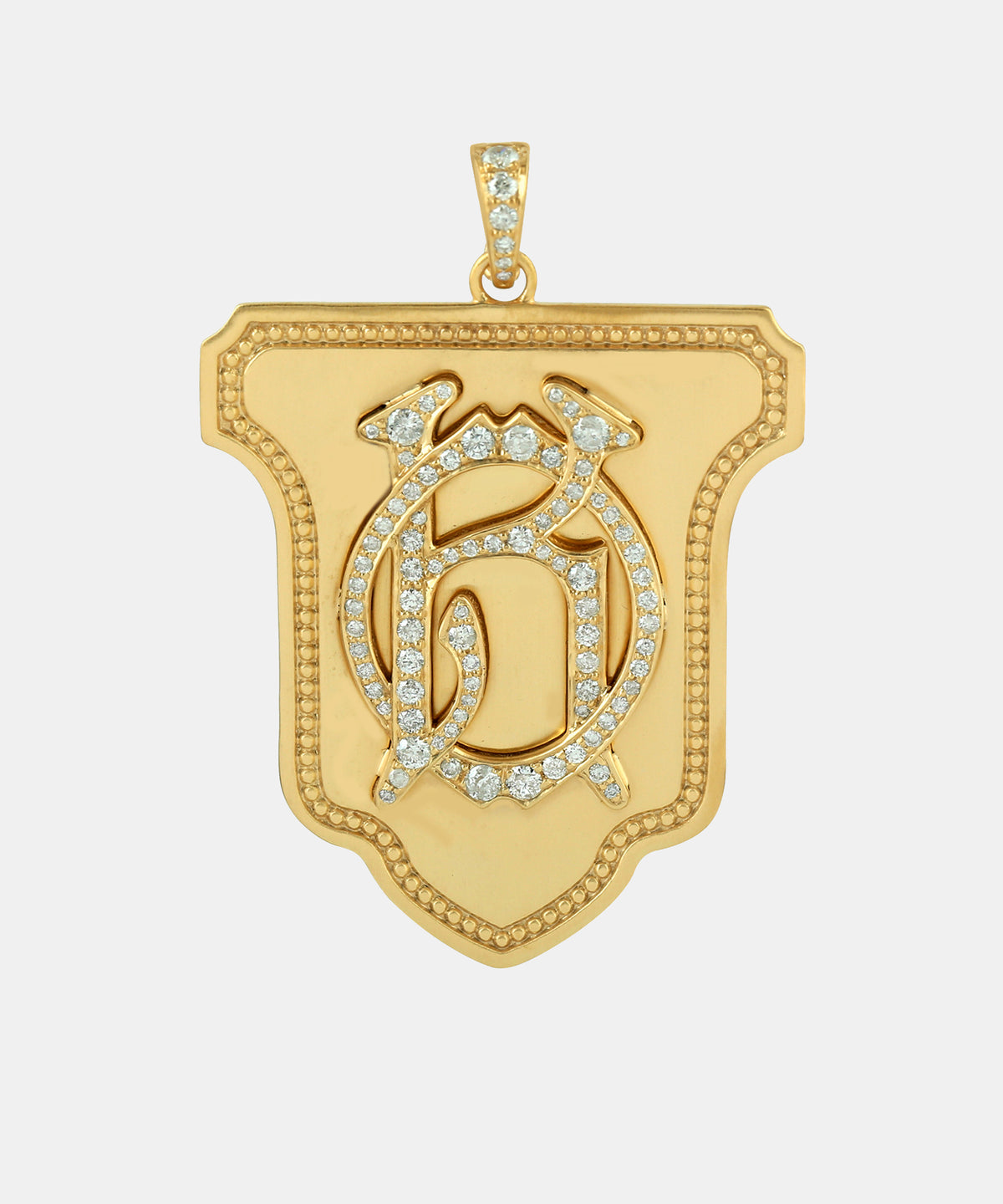 Gold Lancet Monogram Charm With Diamonds