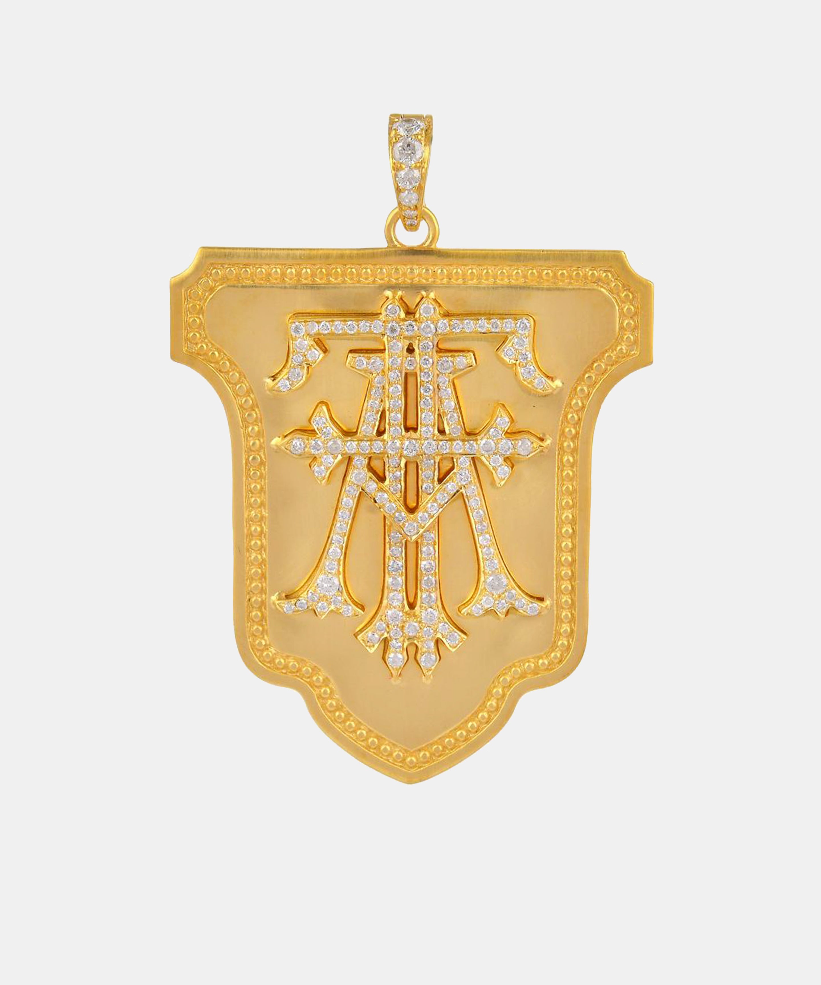Gold Lancet Monogram Charm With Diamonds
