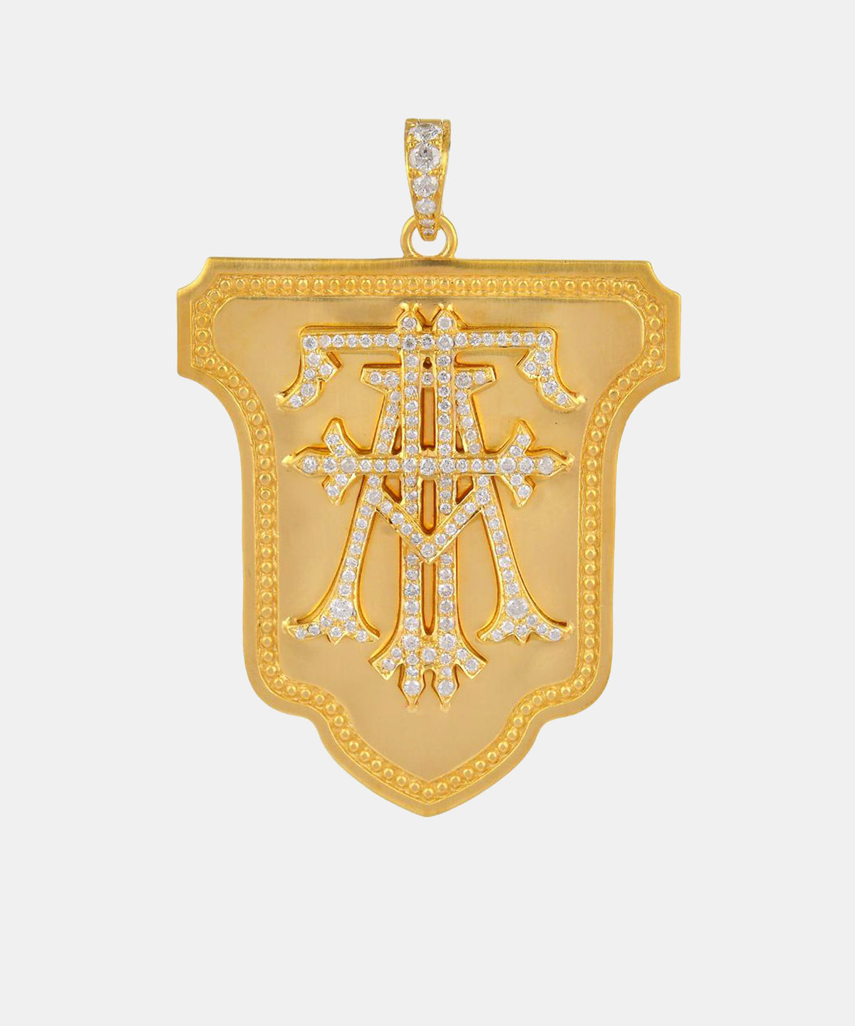 Gold Lancet Monogram Charm With Diamonds