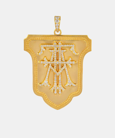 Gold Lancet Monogram Charm With Diamonds