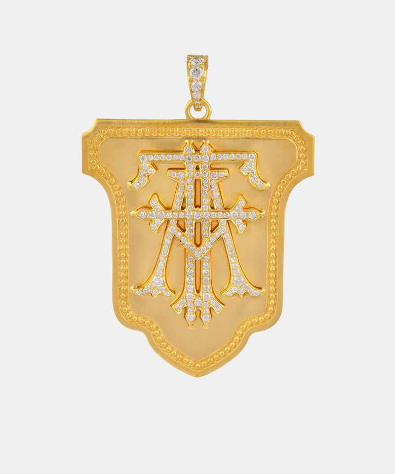 Gold Lancet Monogram Charm With Diamonds