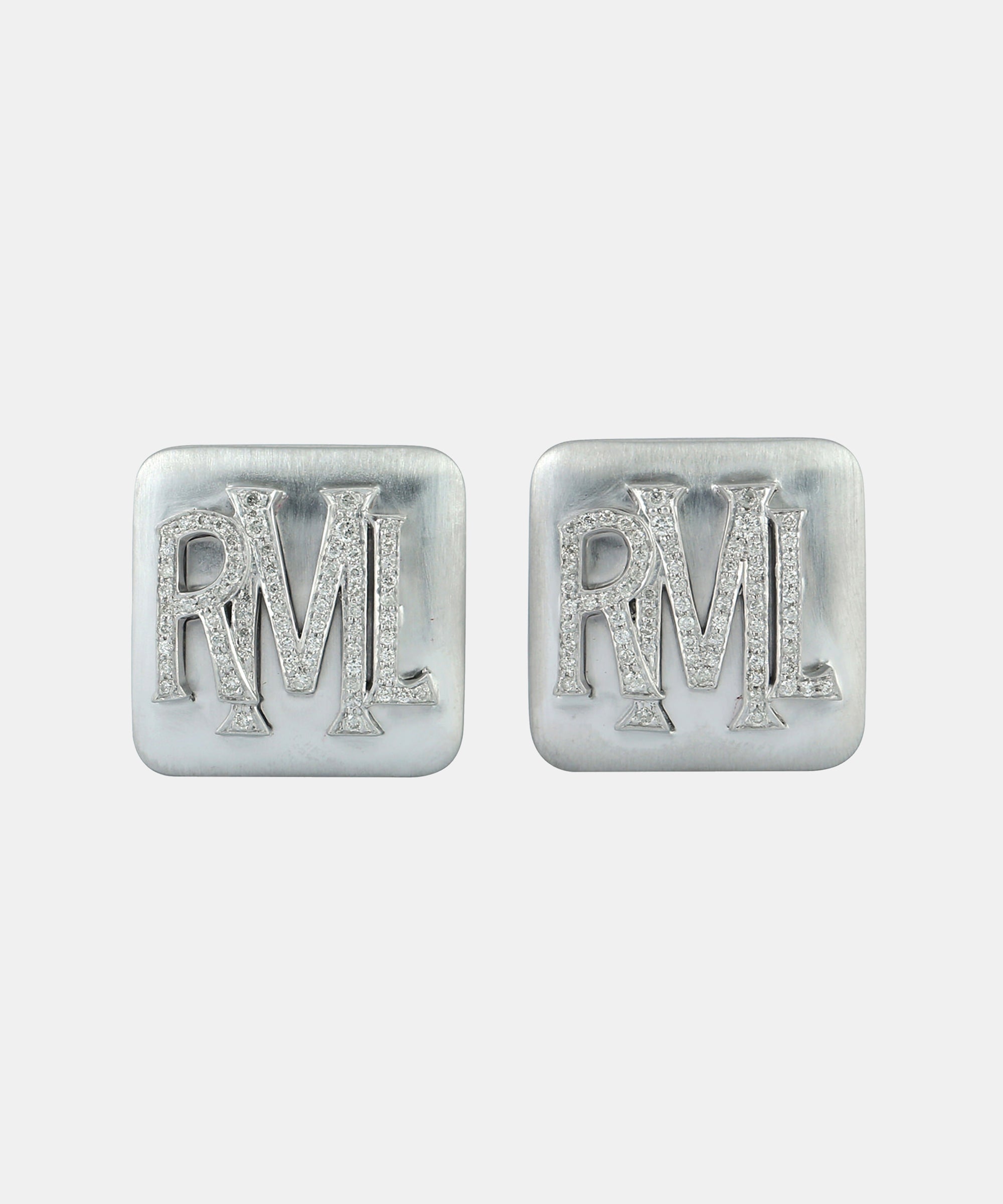Gold Monogram Cufflinks With Diamonds