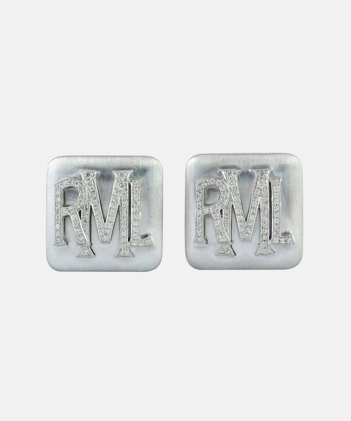 Gold Monogram Cufflinks With Diamonds