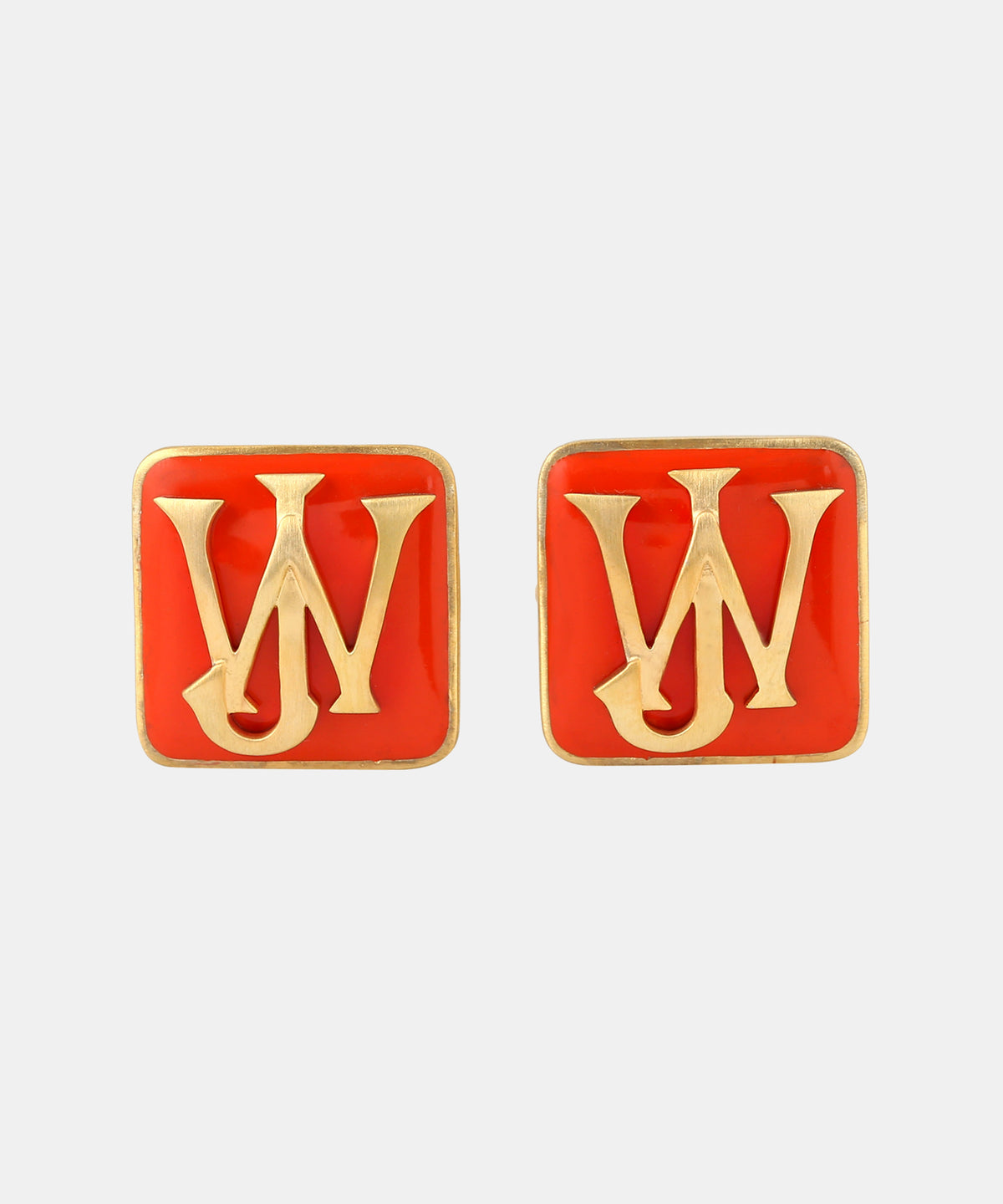 Gold Monogram Cufflinks With Enamel