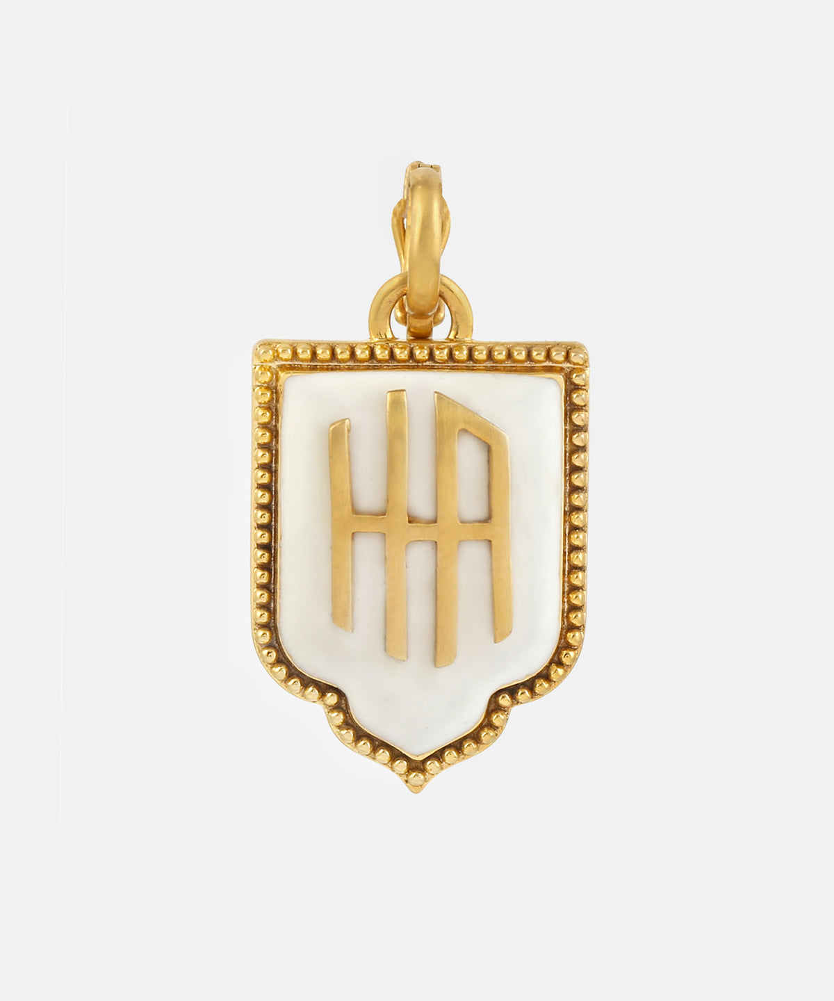 Gold Ogee Monogram Charm With Enamel