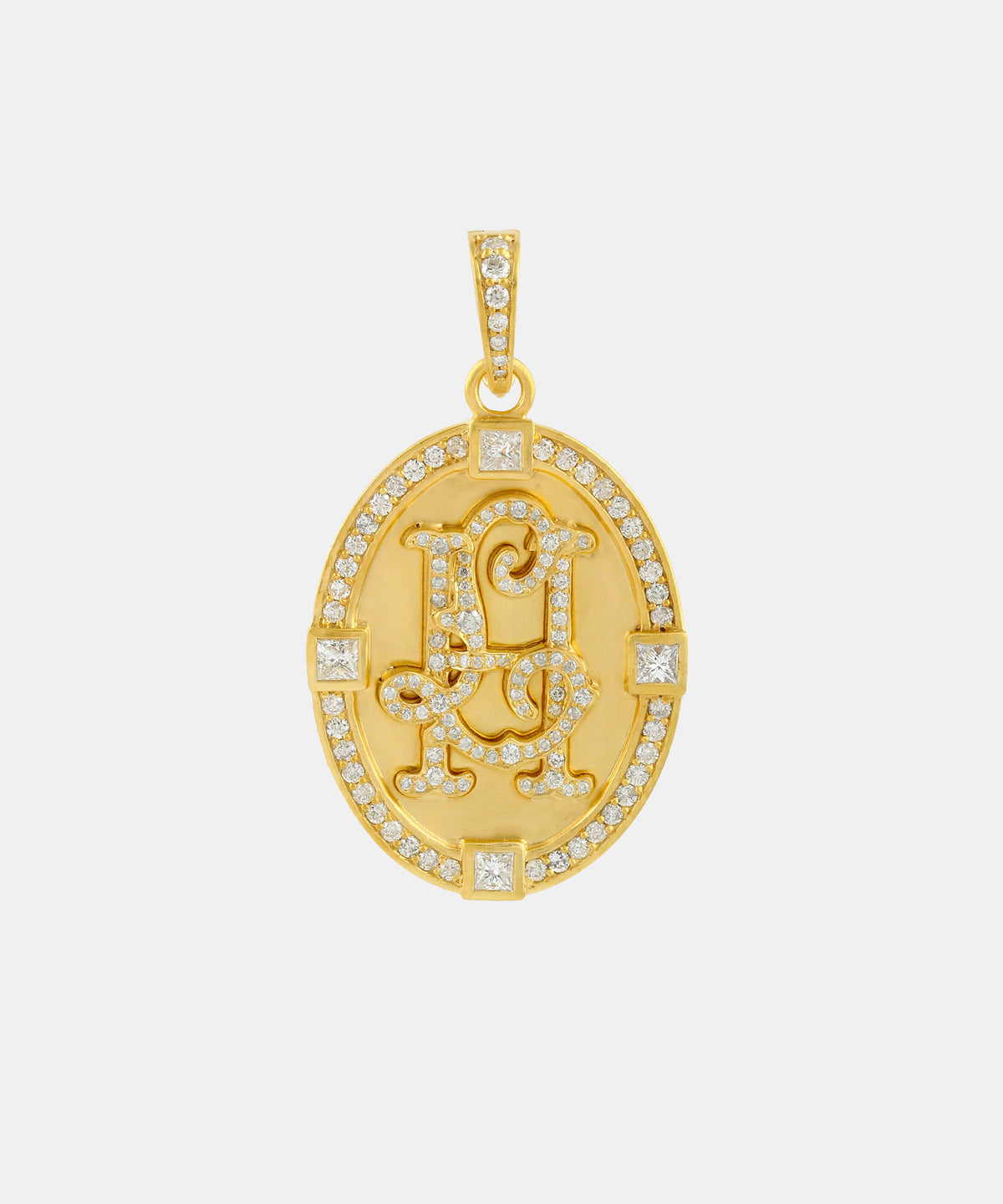 Gold Square Diamond Monogram Charm